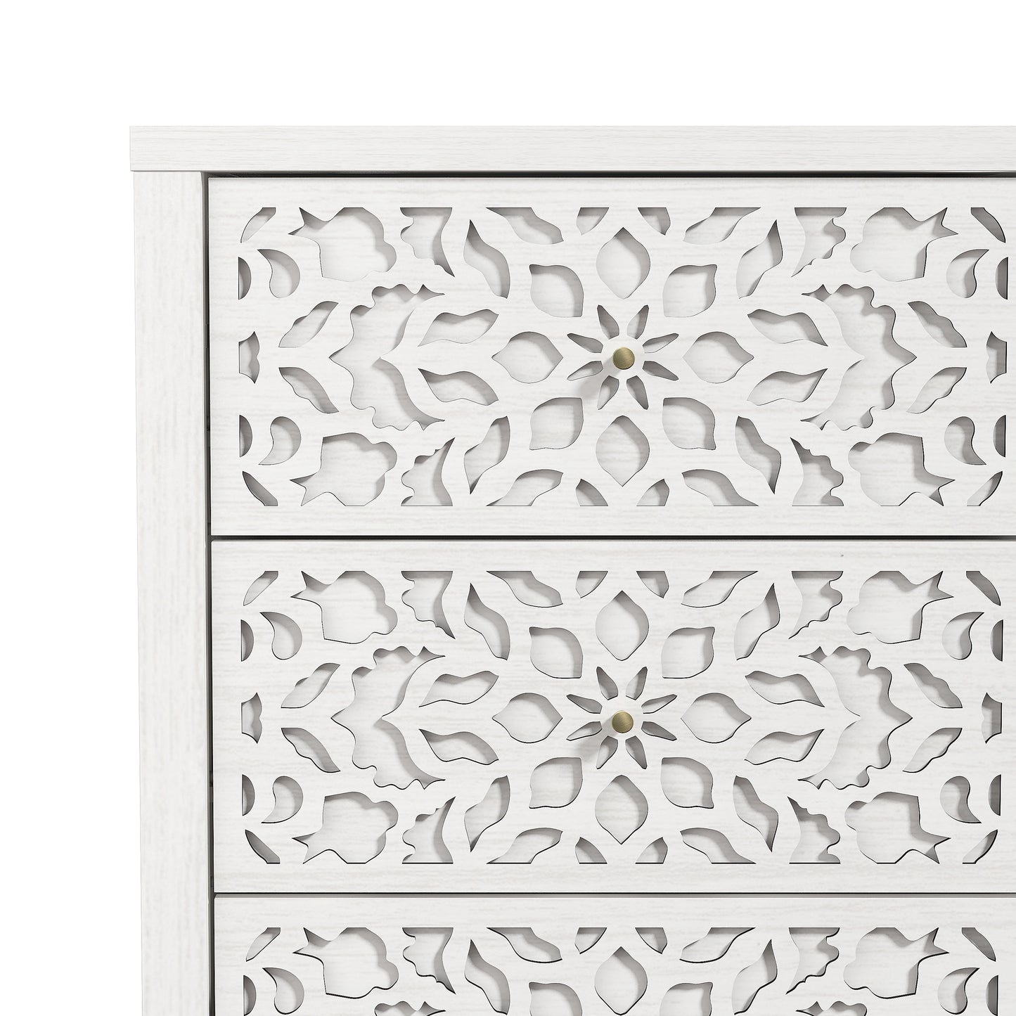 Galano 6-Drawer Dresser with Cutout Floral Fronts 45.4″ W x 15.7" D x 32.0" H