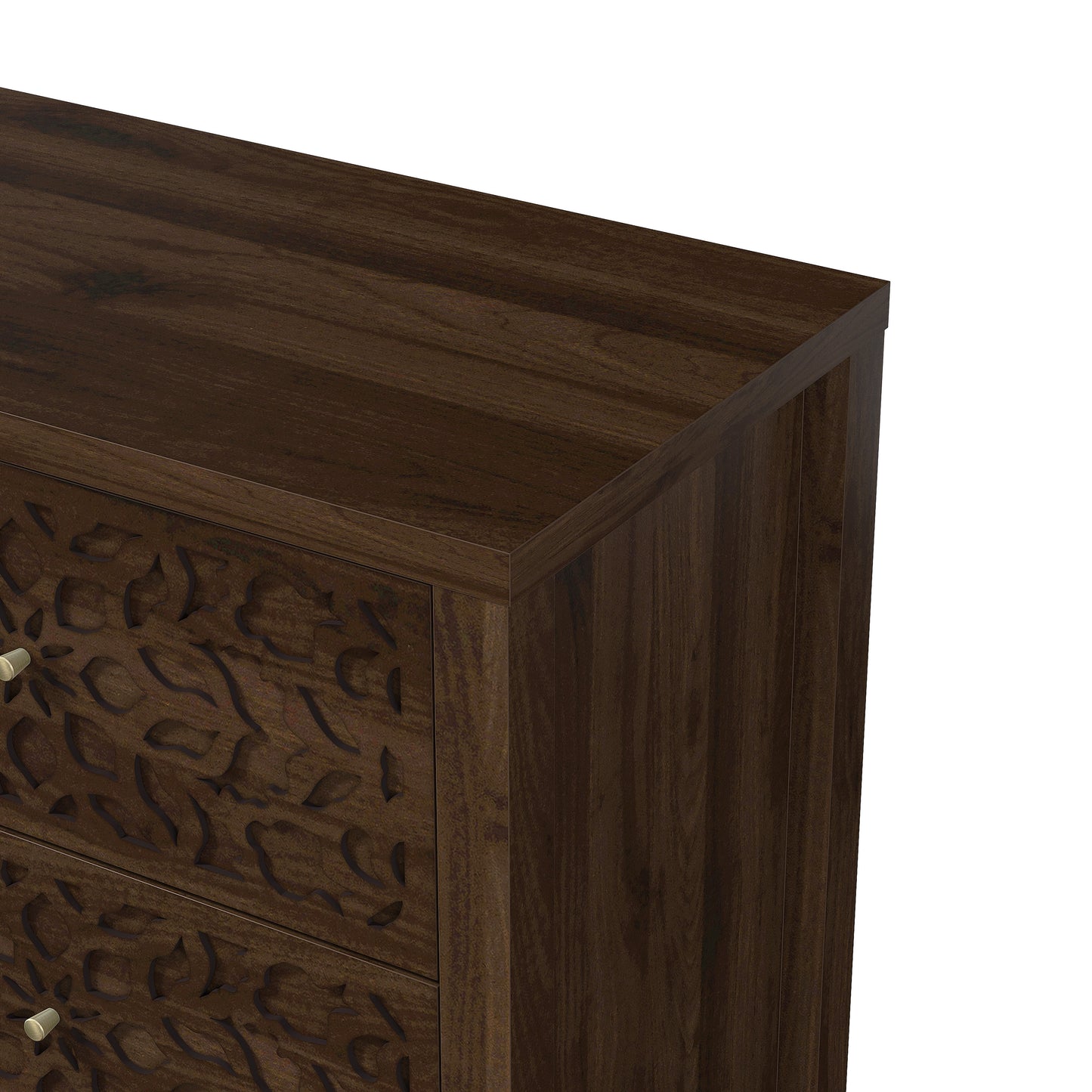 Galano 6-Drawer Dresser with Cutout Floral Fronts 45.4″ W x 15.7" D x 32.0" H