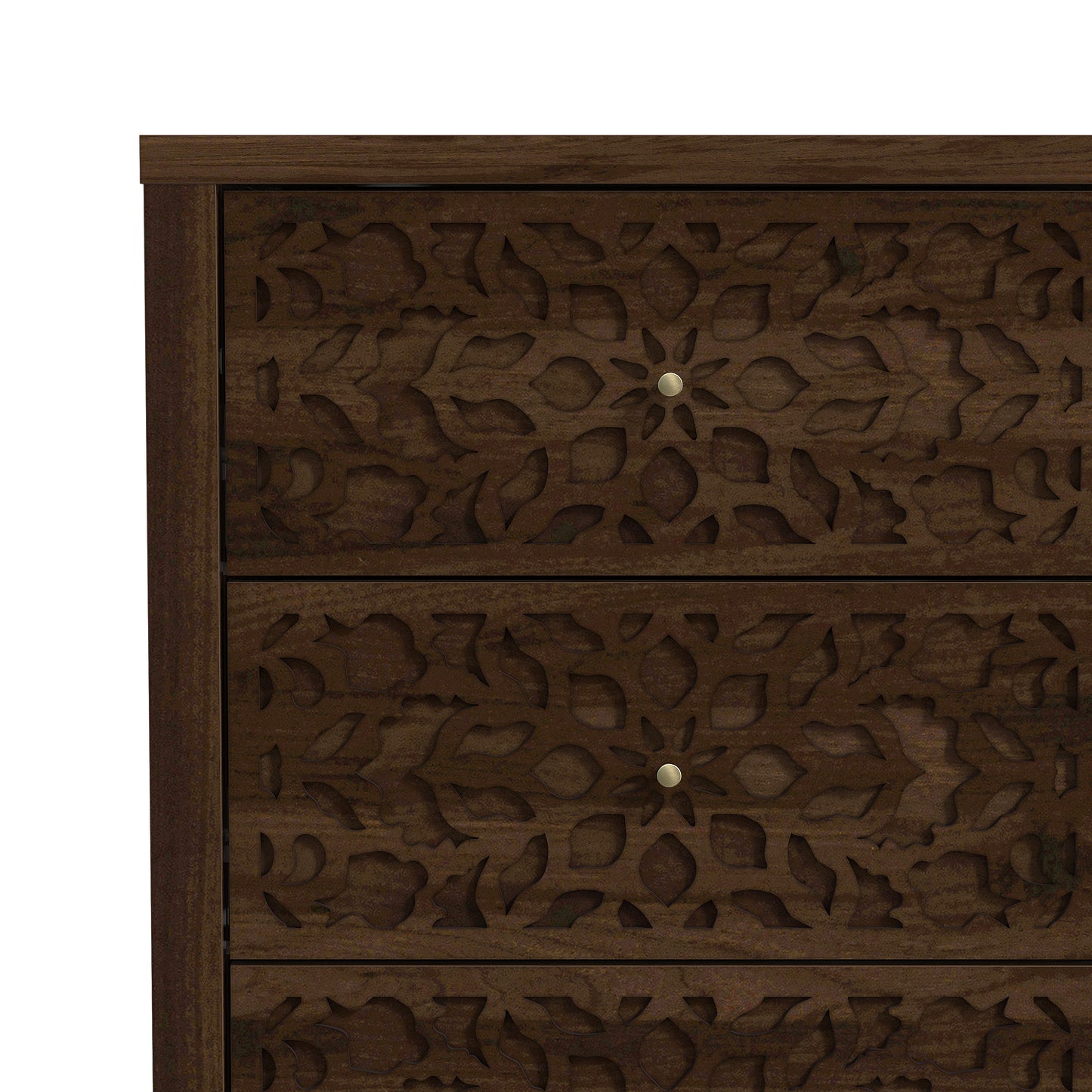 Galano 6-Drawer Dresser with Cutout Floral Fronts 45.4″ W x 15.7" D x 32.0" H