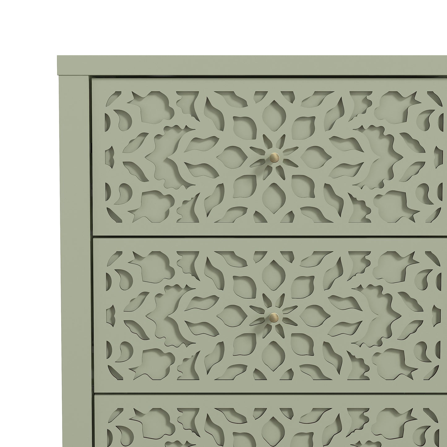 Galano 6-Drawer Dresser with Cutout Floral Fronts 45.4″ W x 15.7" D x 32.0" H