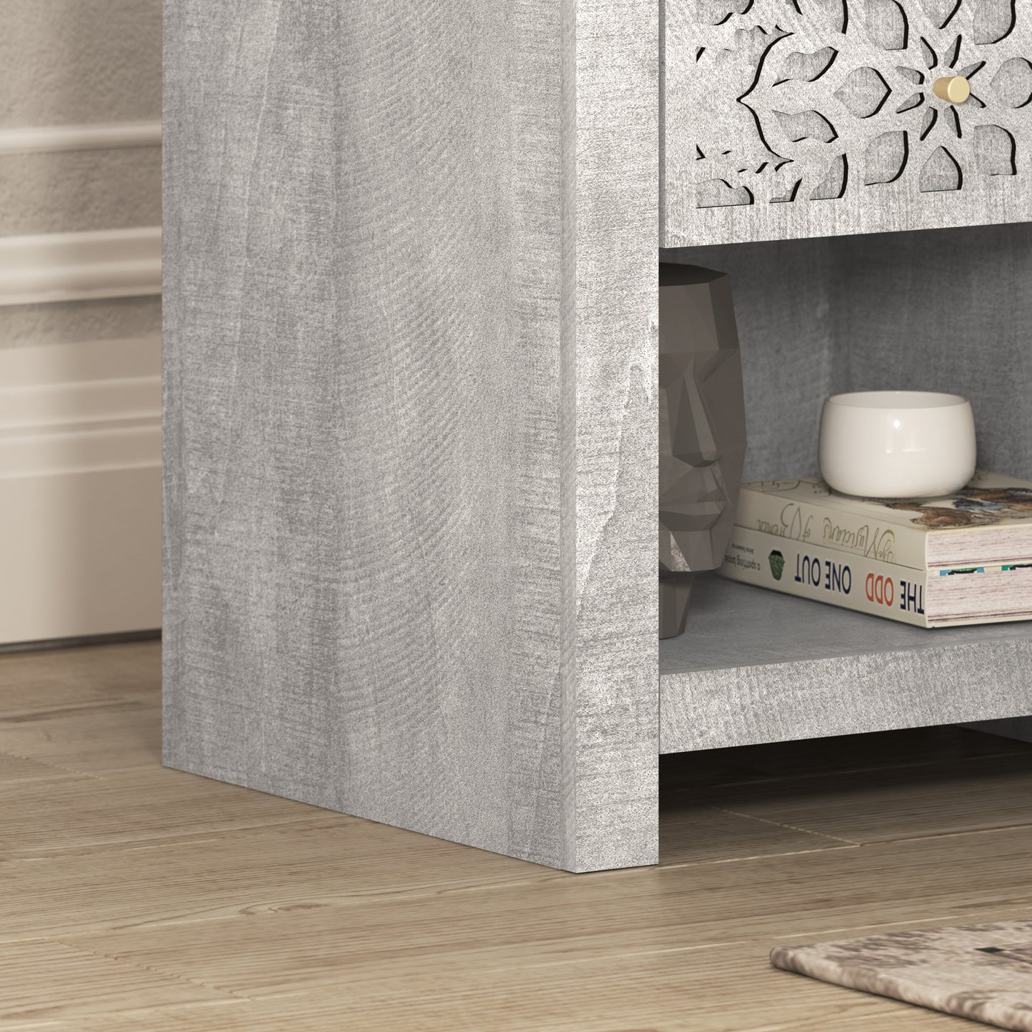 Galano 1-Drawer Nightstand with Lower Shelf 17.8" W x 16.0" D x 20.1" H