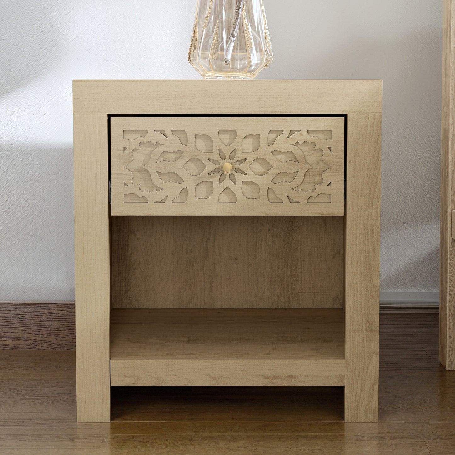 Galano 1-Drawer Nightstand with Lower Shelf 17.8" W x 16.0" D x 20.1" H