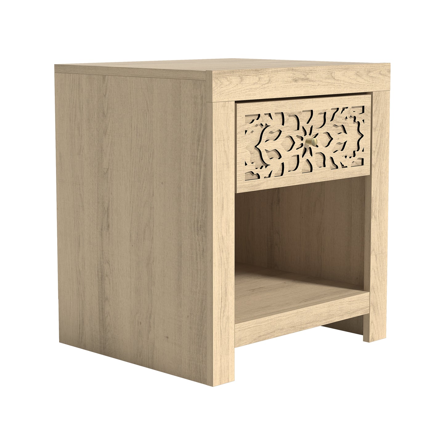 Galano 1-Drawer Nightstand with Lower Shelf 17.8" W x 16.0" D x 20.1" H