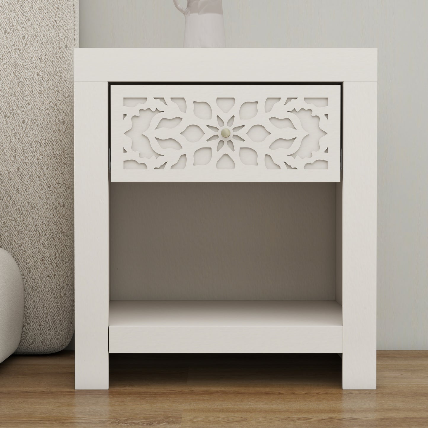 Galano 1-Drawer Nightstand with Lower Shelf 17.8" W x 16.0" D x 20.1" H