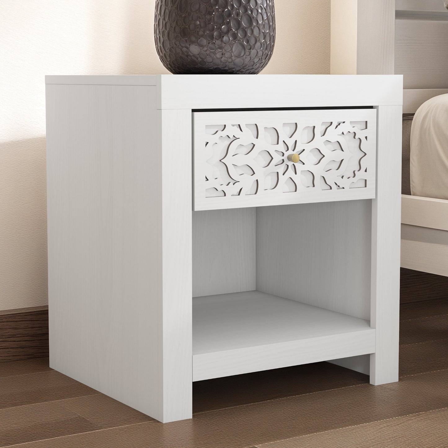 Galano 1-Drawer Nightstand with Lower Shelf 17.8" W x 16.0" D x 20.1" H