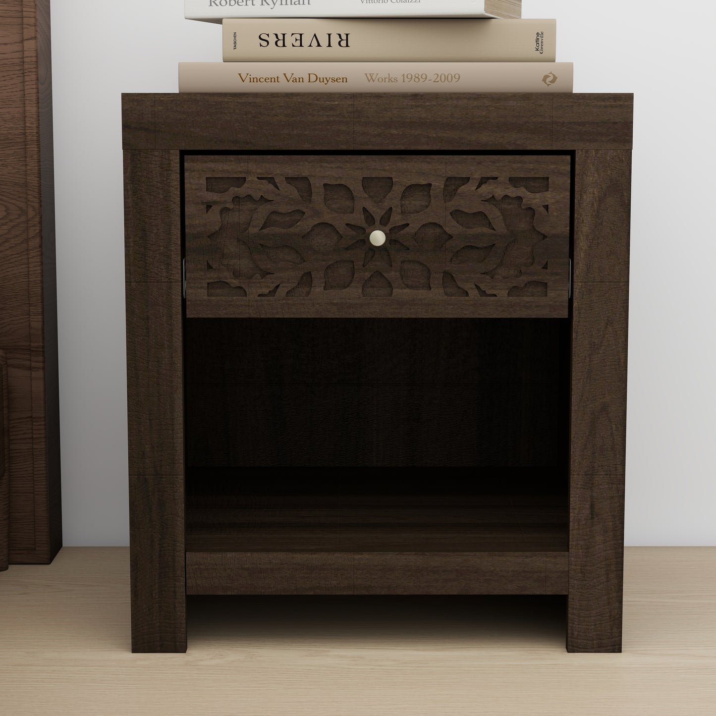 Galano 1-Drawer Nightstand with Lower Shelf 17.8" W x 16.0" D x 20.1" H