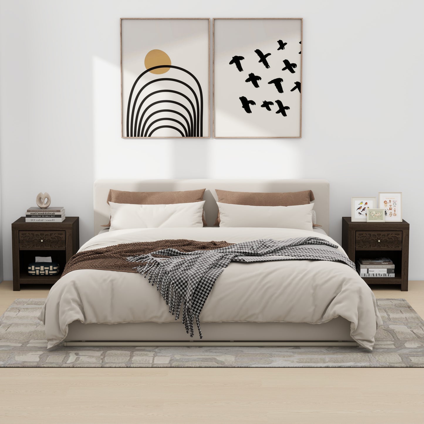 Galano 1-Drawer Nightstand with Lower Shelf 17.8" W x 16.0" D x 20.1" H