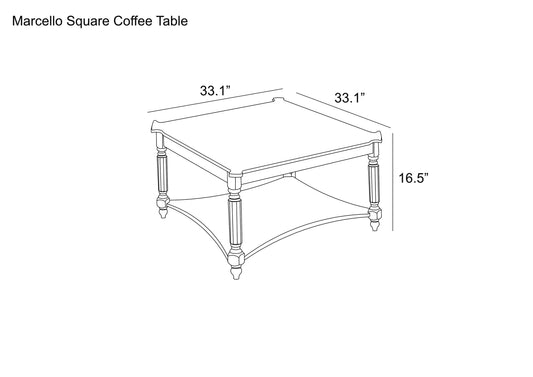 Galano Wood Square Coffee Table 33.1" W x 33.1" D x 16.5" H