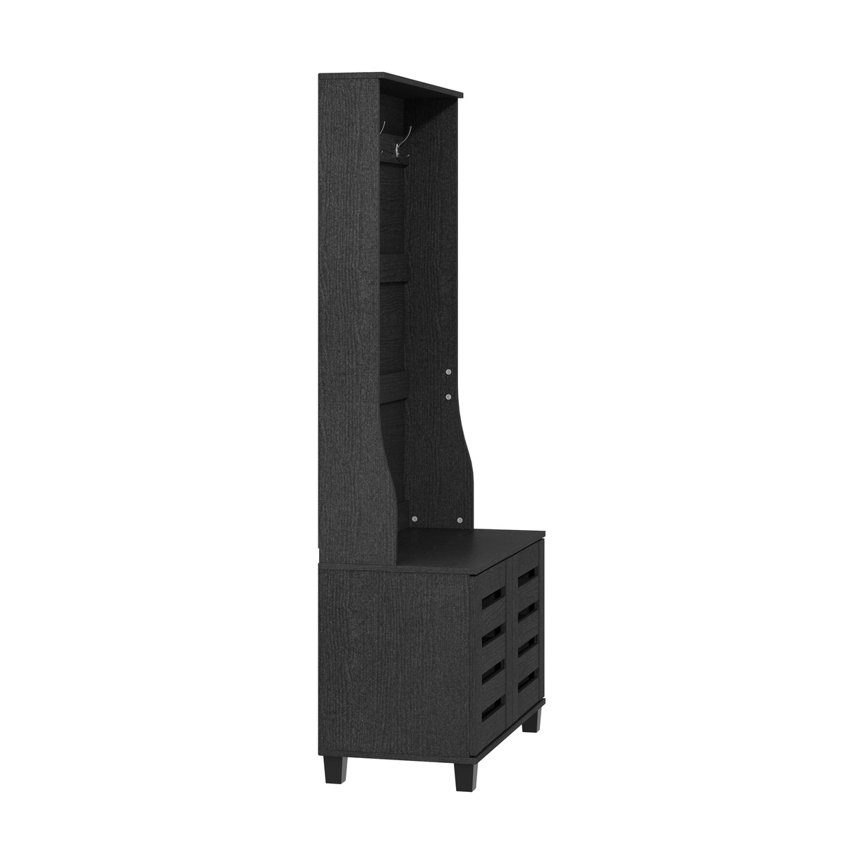 GALANO Hall Tree with Bench, 2-Door Shoe Storage and 3 Hooks, 31.3"