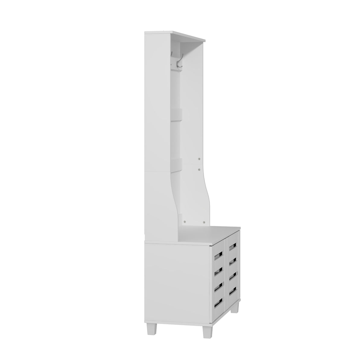 GALANO Hall Tree with Bench, 2-Door Shoe Storage and 3 Hooks, 31.3"