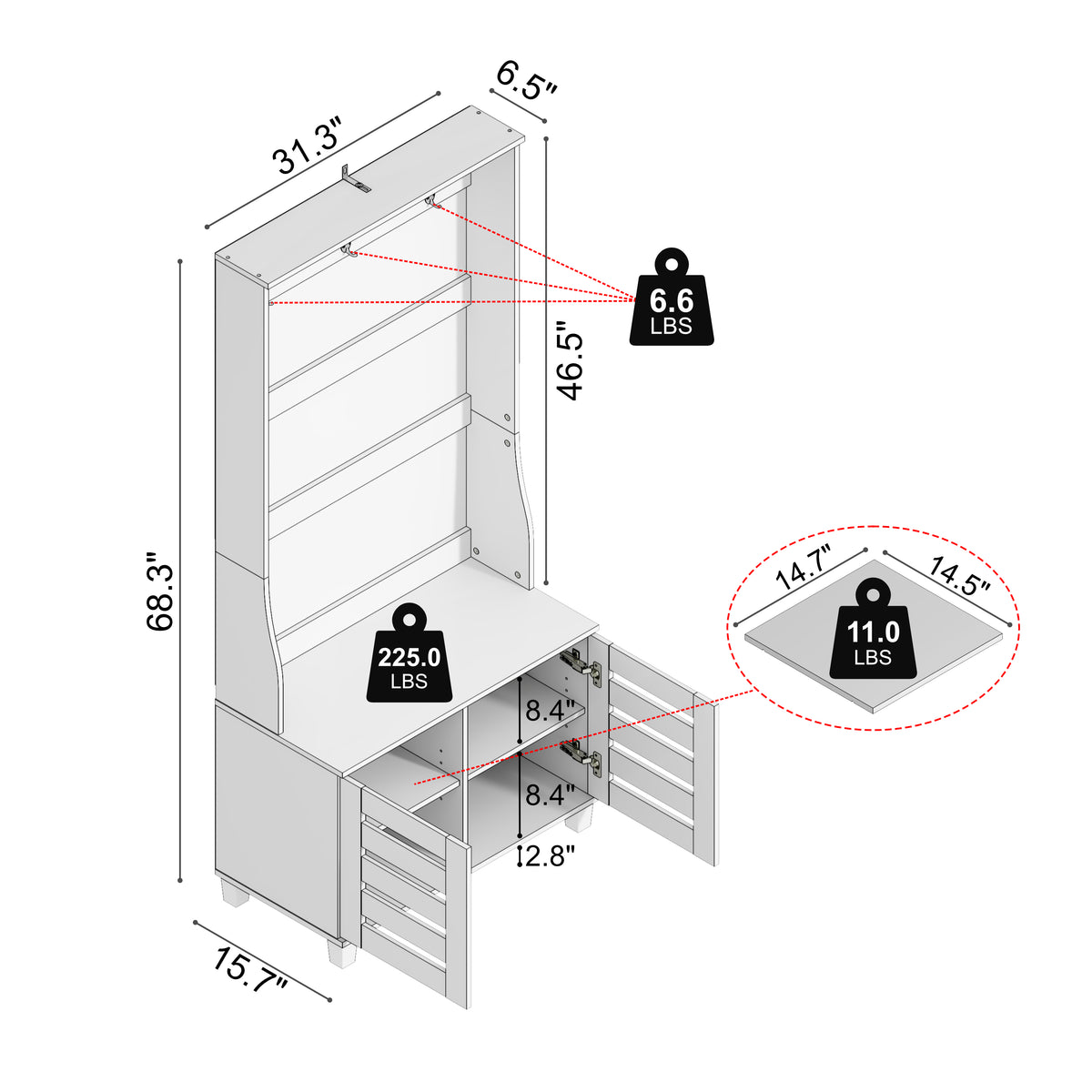 GALANO Hall Tree with Bench, 2-Door Shoe Storage and 3 Hooks, 31.3"