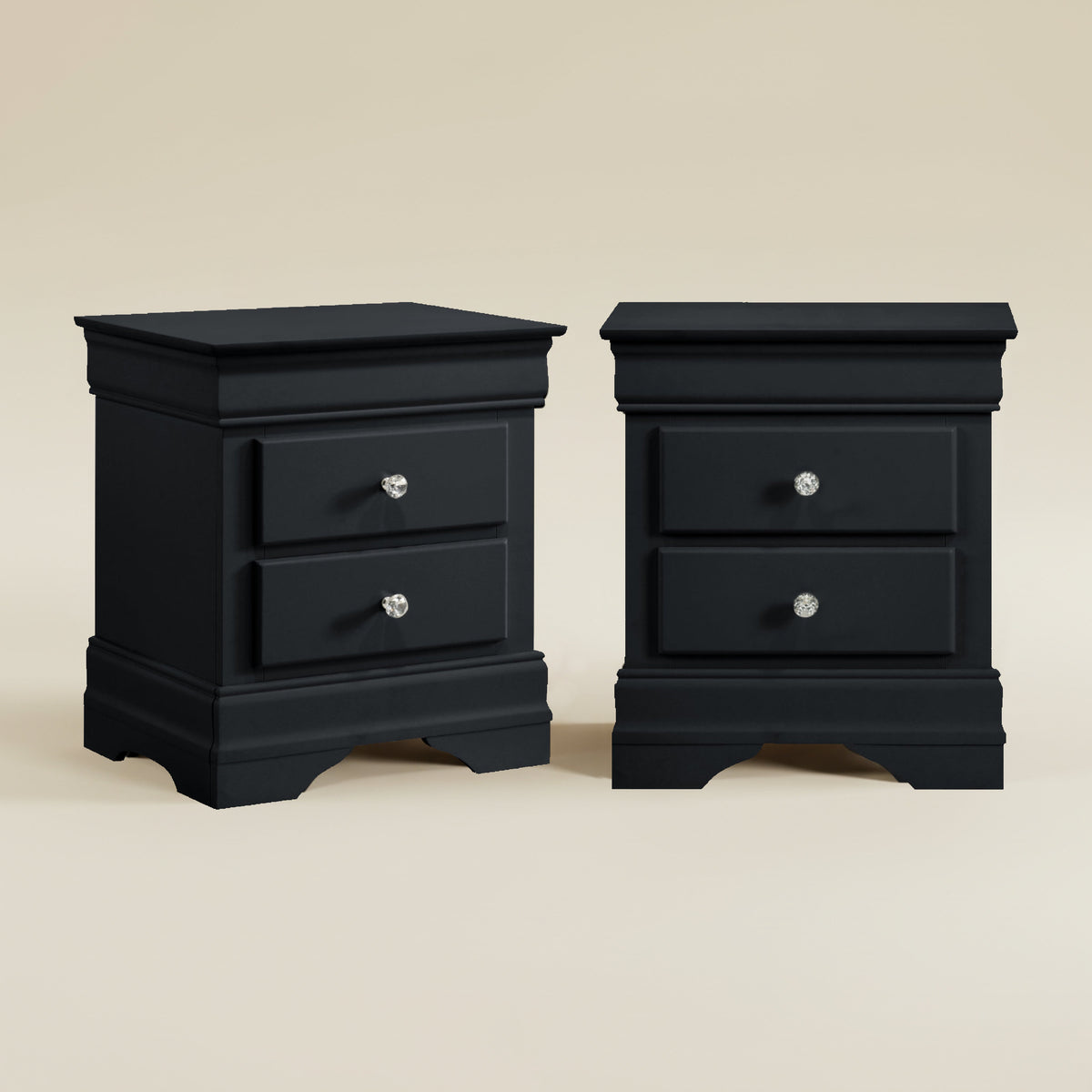 GALANO 2-Drawer Nightstand Set of 2, Fully Assembled