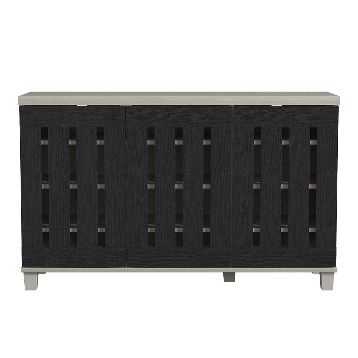 GALANO Shoe Storage Cabinet with 3 Slatted Doors, 45.3 in. Wide, 1 Cabinet