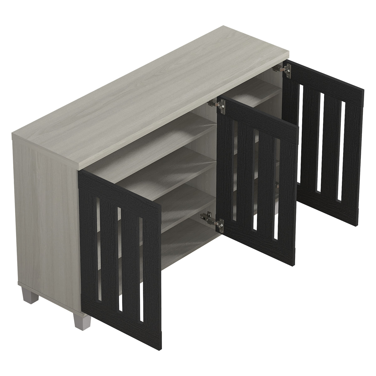 GALANO Shoe Storage Cabinet with 3 Slatted Doors, 45.3 in. Wide, 1 Cabinet