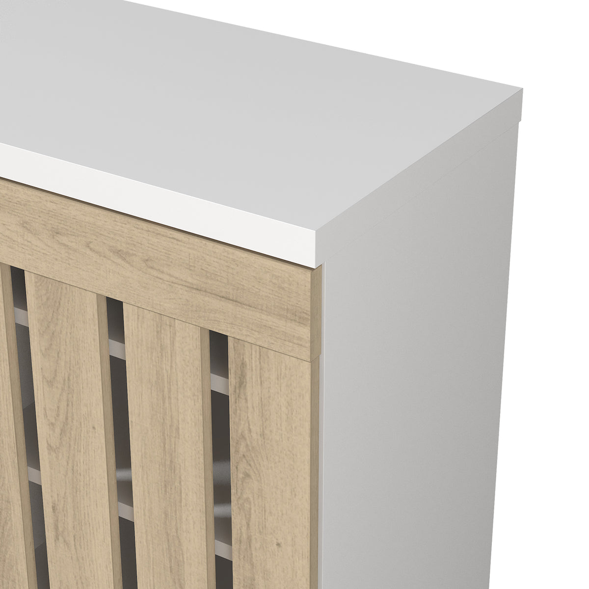GALANO Shoe Storage Cabinet with 3 Slatted Doors, 45.3 in. Wide, 1 Cabinet