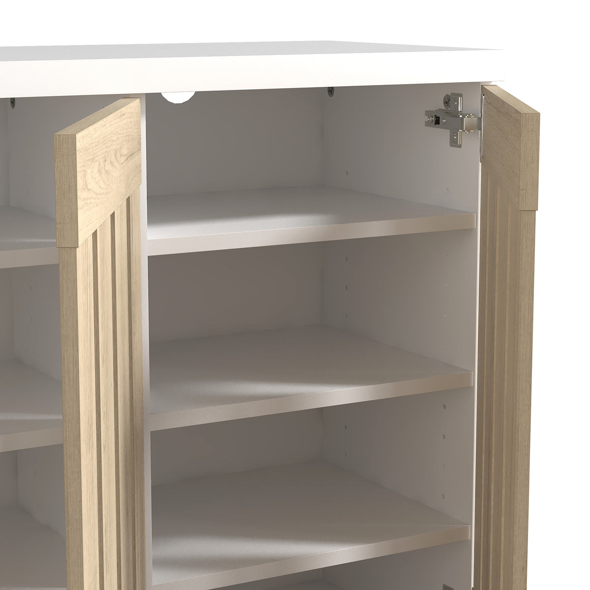 GALANO Shoe Storage Cabinet with 3 Slatted Doors, 45.3 in. Wide, 1 Cabinet