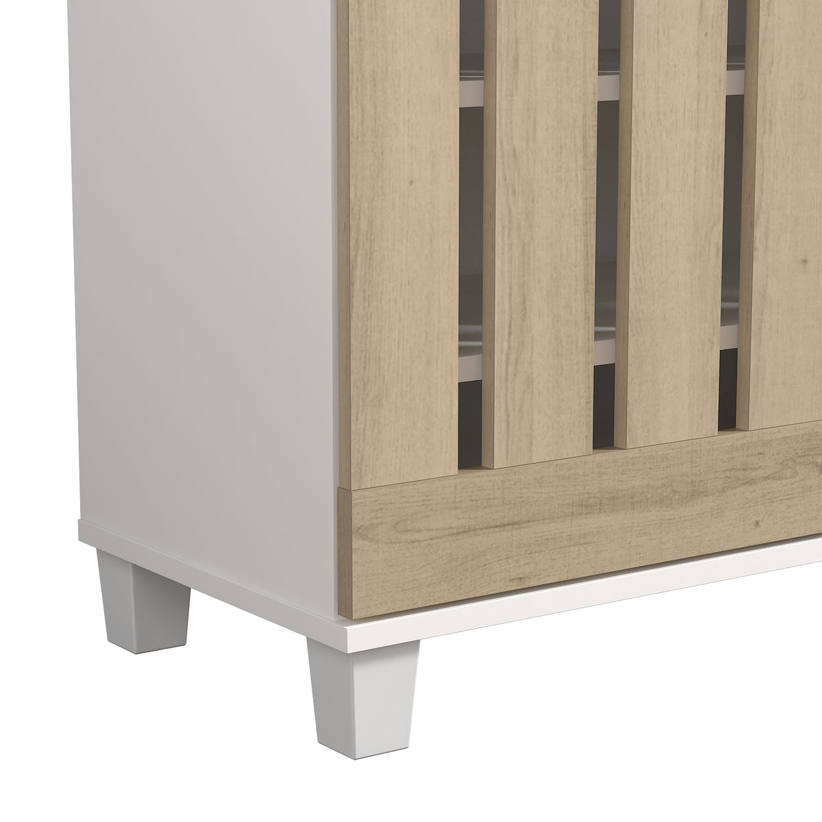 GALANO Shoe Storage Cabinet with 3 Slatted Doors, 45.3 in. Wide, 1 Cabinet