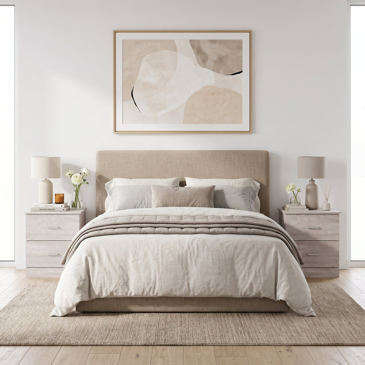 Galano Modern 2-Drawer Nightstand with Storage, Compact Bedside Table or End Table, 18.7" W x 15.7" D x 23.7" H