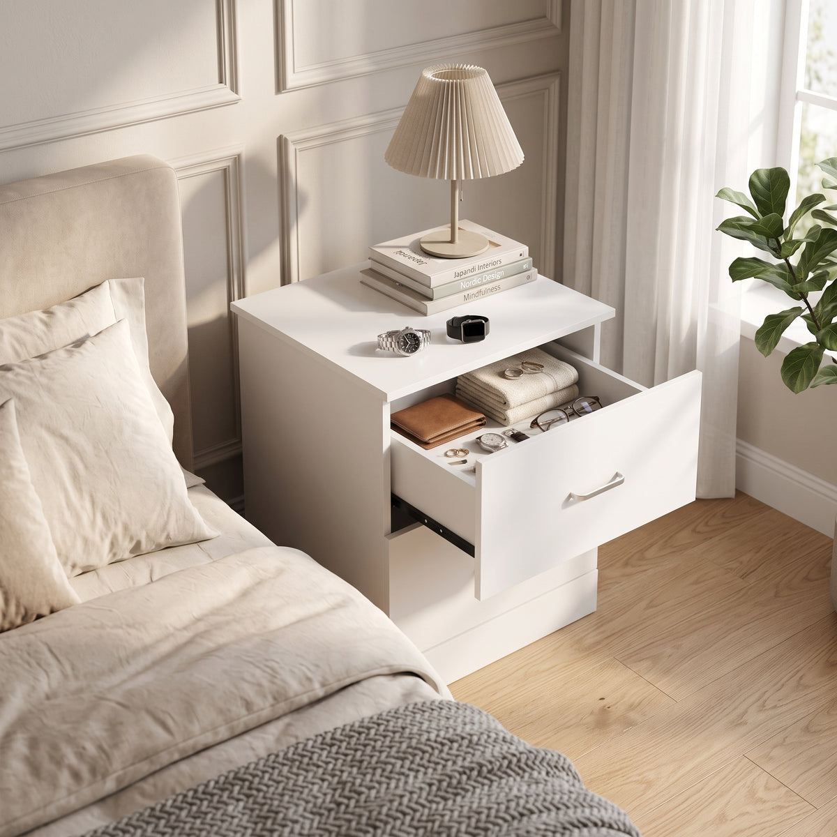 Galano Modern 2-Drawer Nightstand with Storage, Compact Bedside Table or End Table, 18.7" W x 15.7" D x 23.7" H