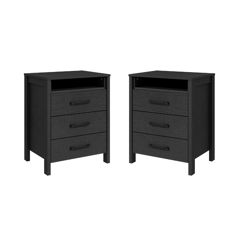 GALANO 3-Drawer Nightstand with Open Shelf, 26.1" H