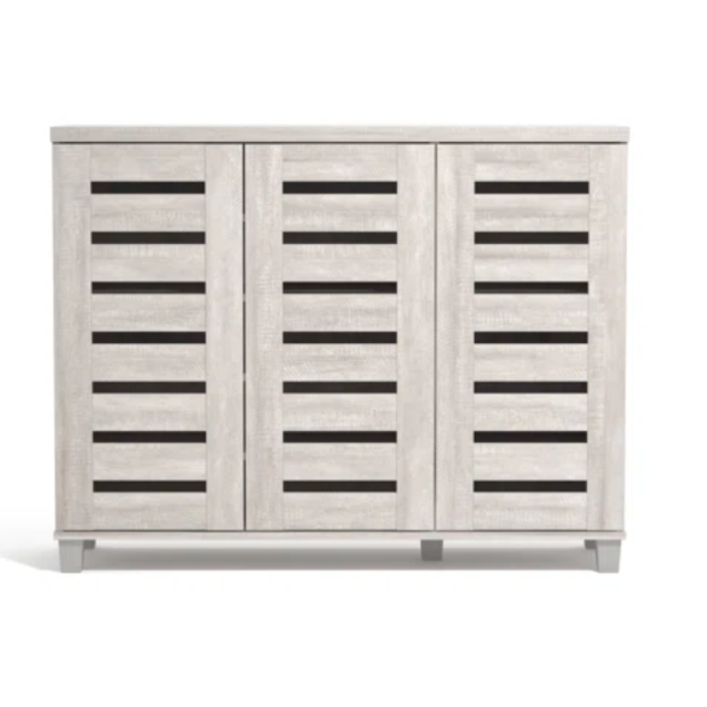 GALANO Shoe Storage Cabinet with 3 Slatted Doors, Up to 20 Pairs, 1pc