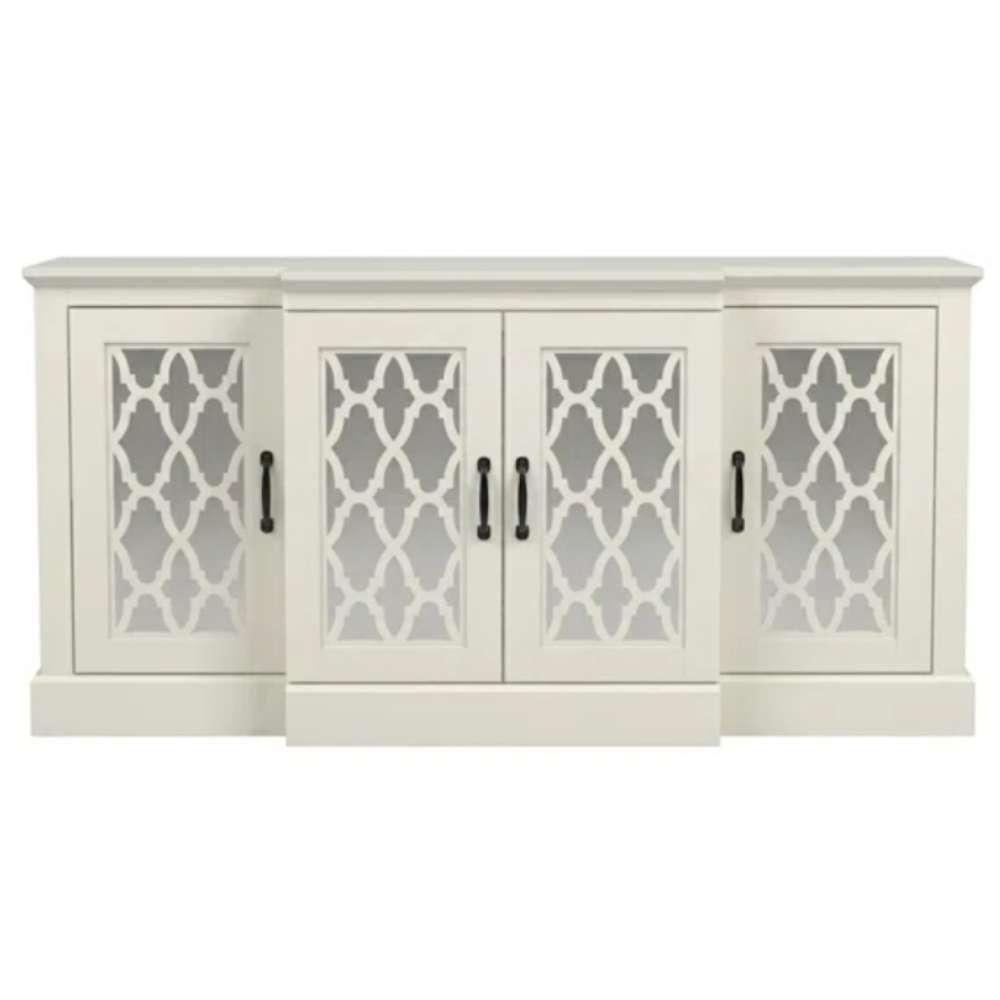 GALANO 60.4" 4-Door Sideboard Buffet with 6 Adjustable Shelves and Cable Management