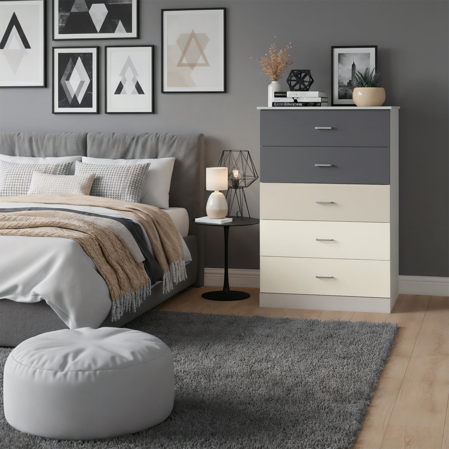 Galano 5-Drawer Dresser with Interlock Safety 31.3" W × 15.6" D × 47.2" H