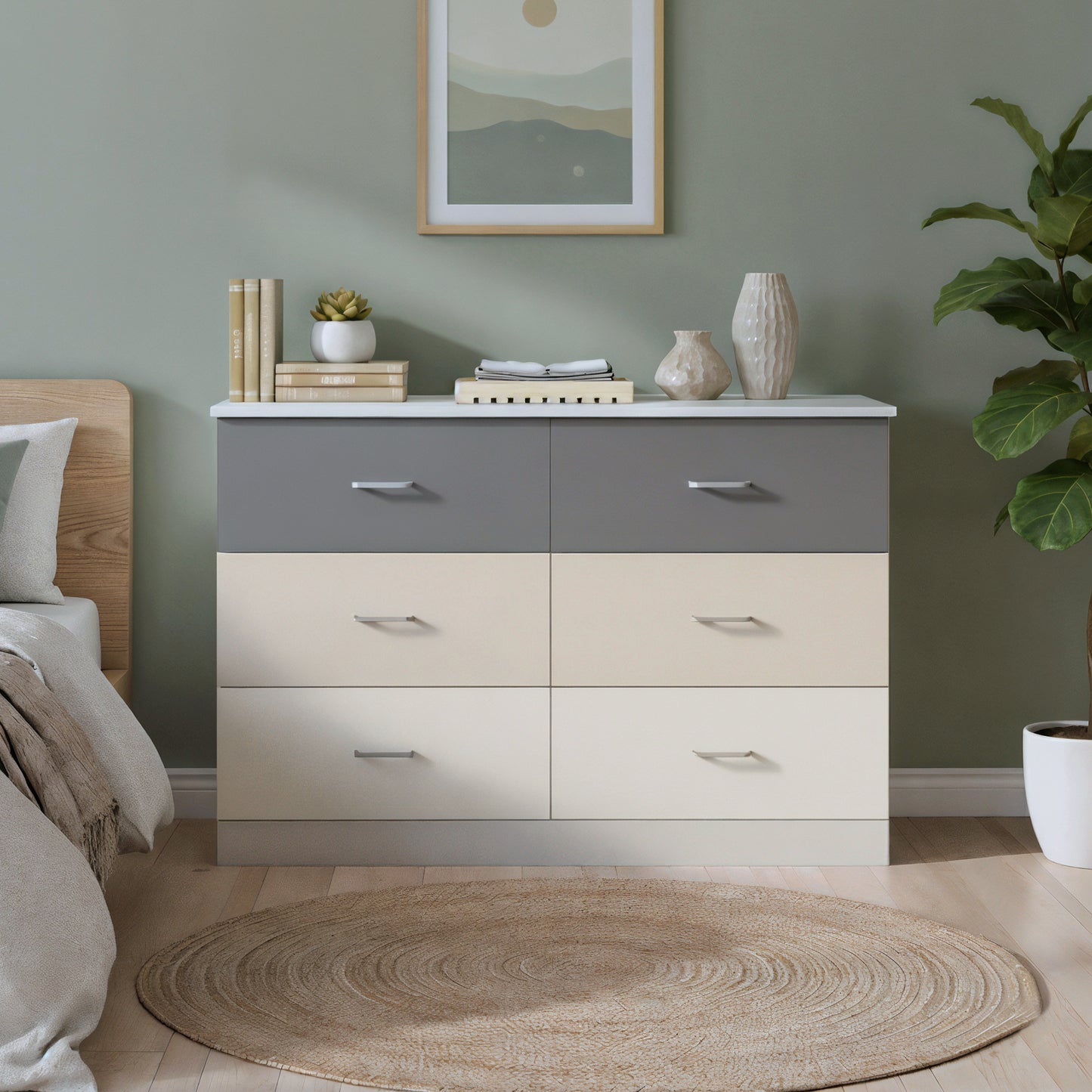 Galano 6-Drawer Double Dresser with Interlock Safety 47.0" W × 15.6" D × 31.7" H
