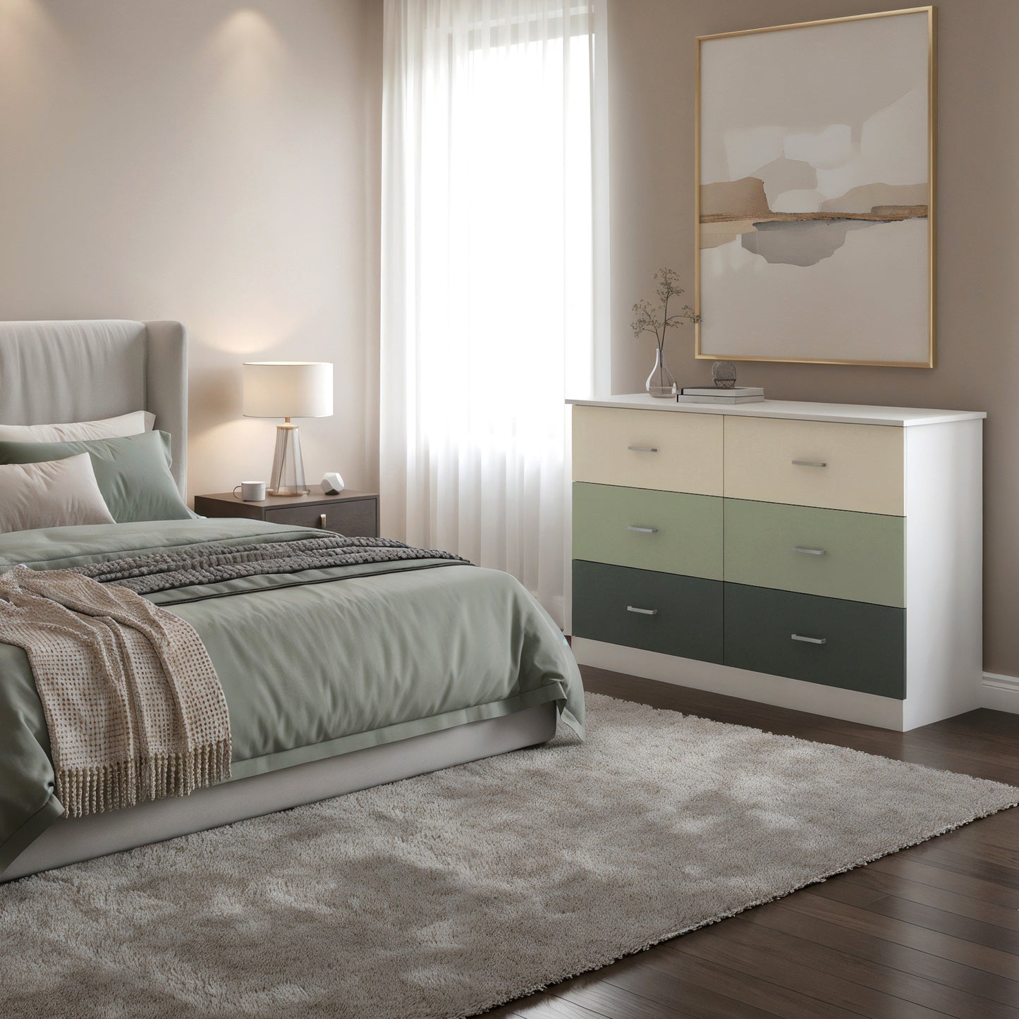 Galano 6-Drawer Double Dresser with Interlock Safety 47.0" W × 15.6" D × 31.7" H