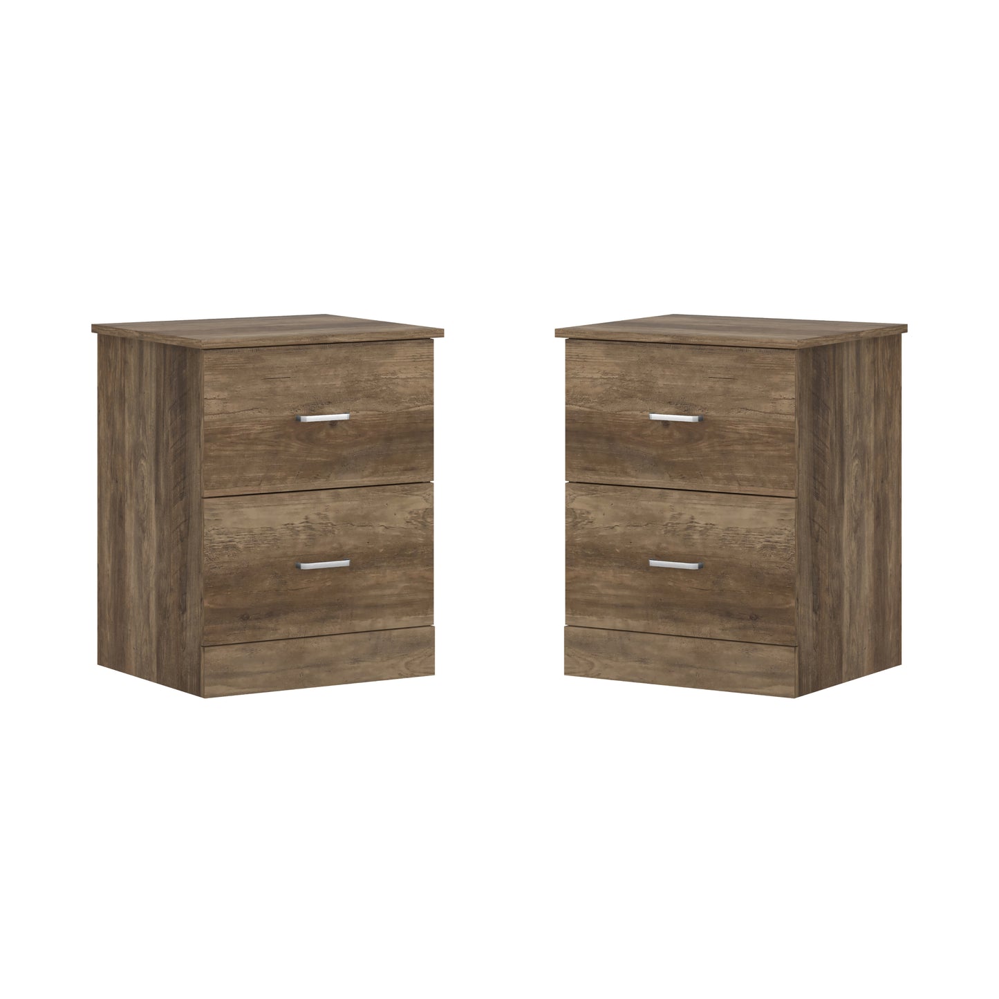 Galano 2-Drawer Nightstands Set of 2 with Metal Handles 18.7" W × 15.7" D × 23.7" H