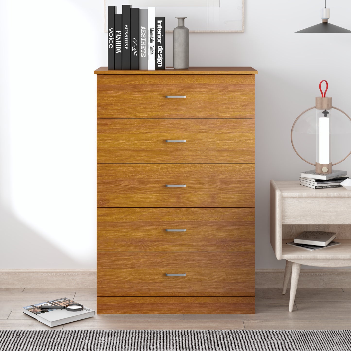 Galano 5-Drawer Dresser with Interlock Safety 31.3" W × 15.6" D × 47.2" H