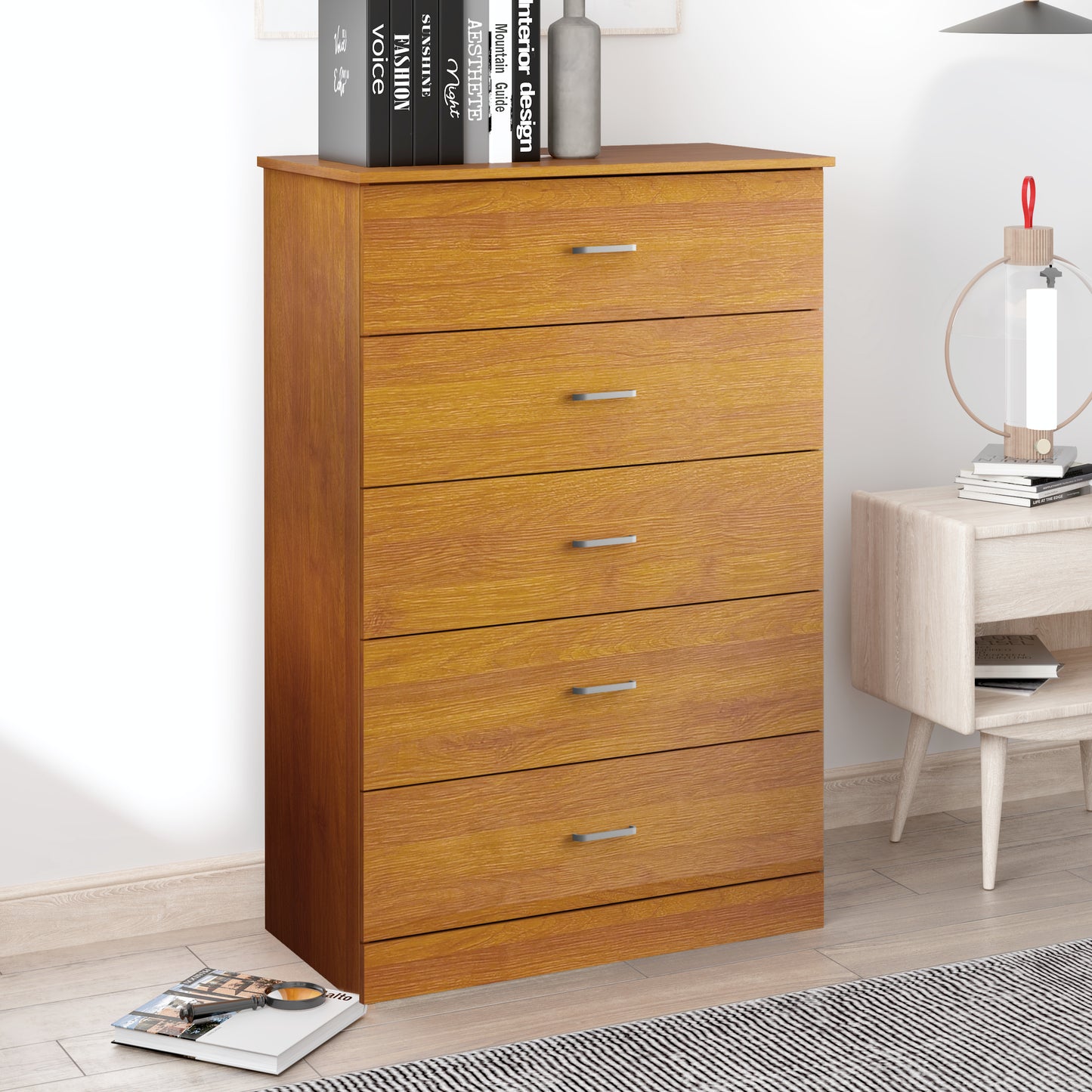 Galano 5-Drawer Dresser with Interlock Safety 31.3" W × 15.6" D × 47.2" H