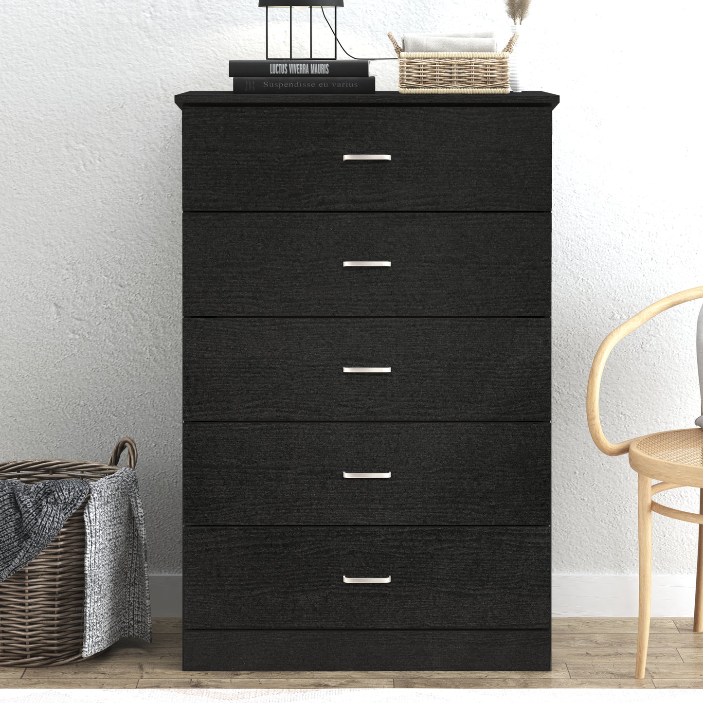 Galano 5-Drawer Dresser with Interlock Safety 31.3" W × 15.6" D × 47.2" H
