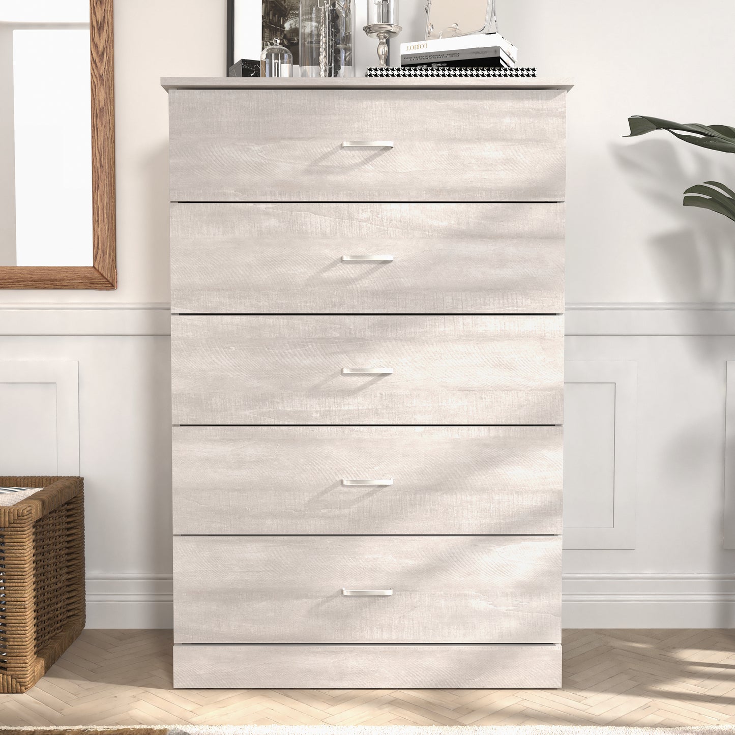 Galano 5-Drawer Dresser with Interlock Safety 31.3" W × 15.6" D × 47.2" H