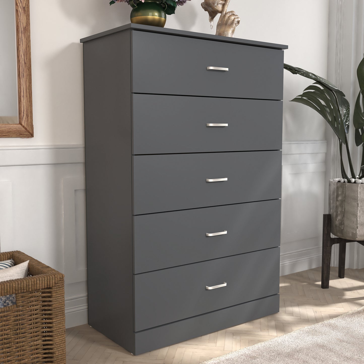 Galano 5-Drawer Dresser with Interlock Safety 31.3" W × 15.6" D × 47.2" H