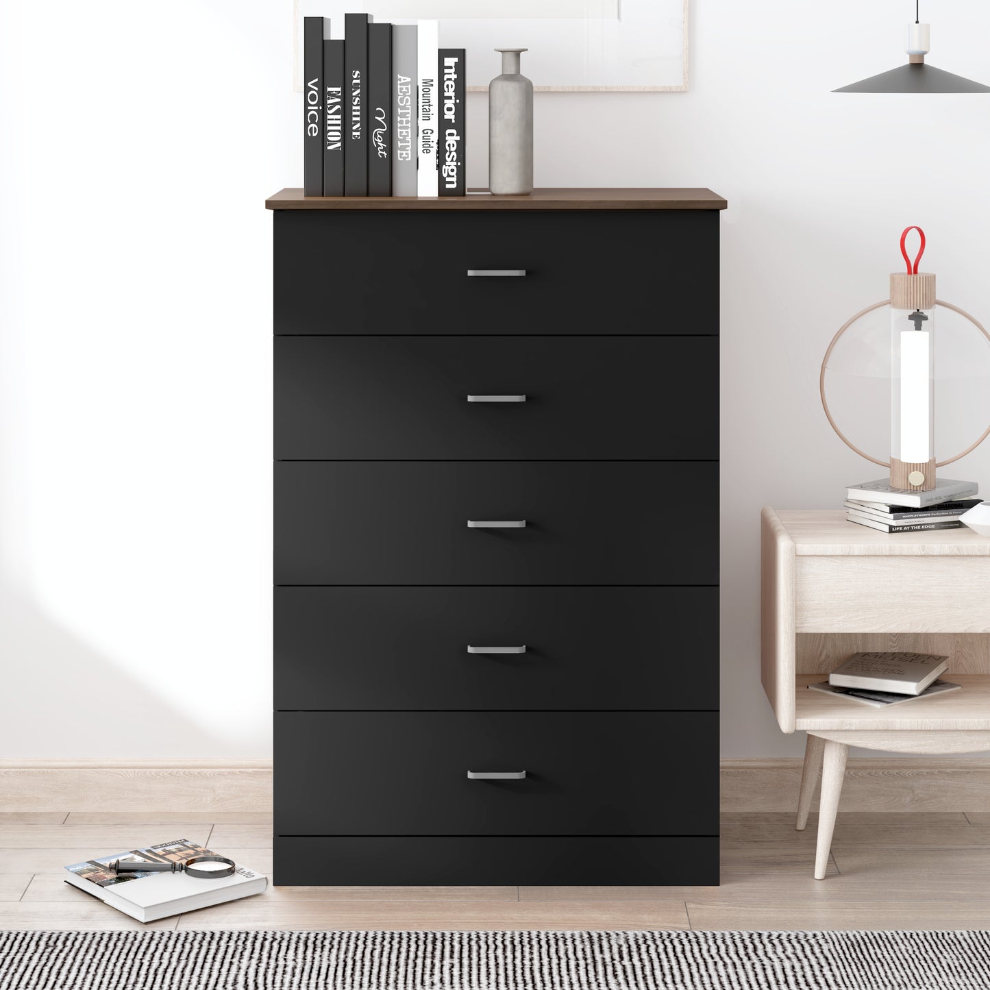 Galano 5-Drawer Dresser with Interlock Safety 31.3" W × 15.6" D × 47.2" H