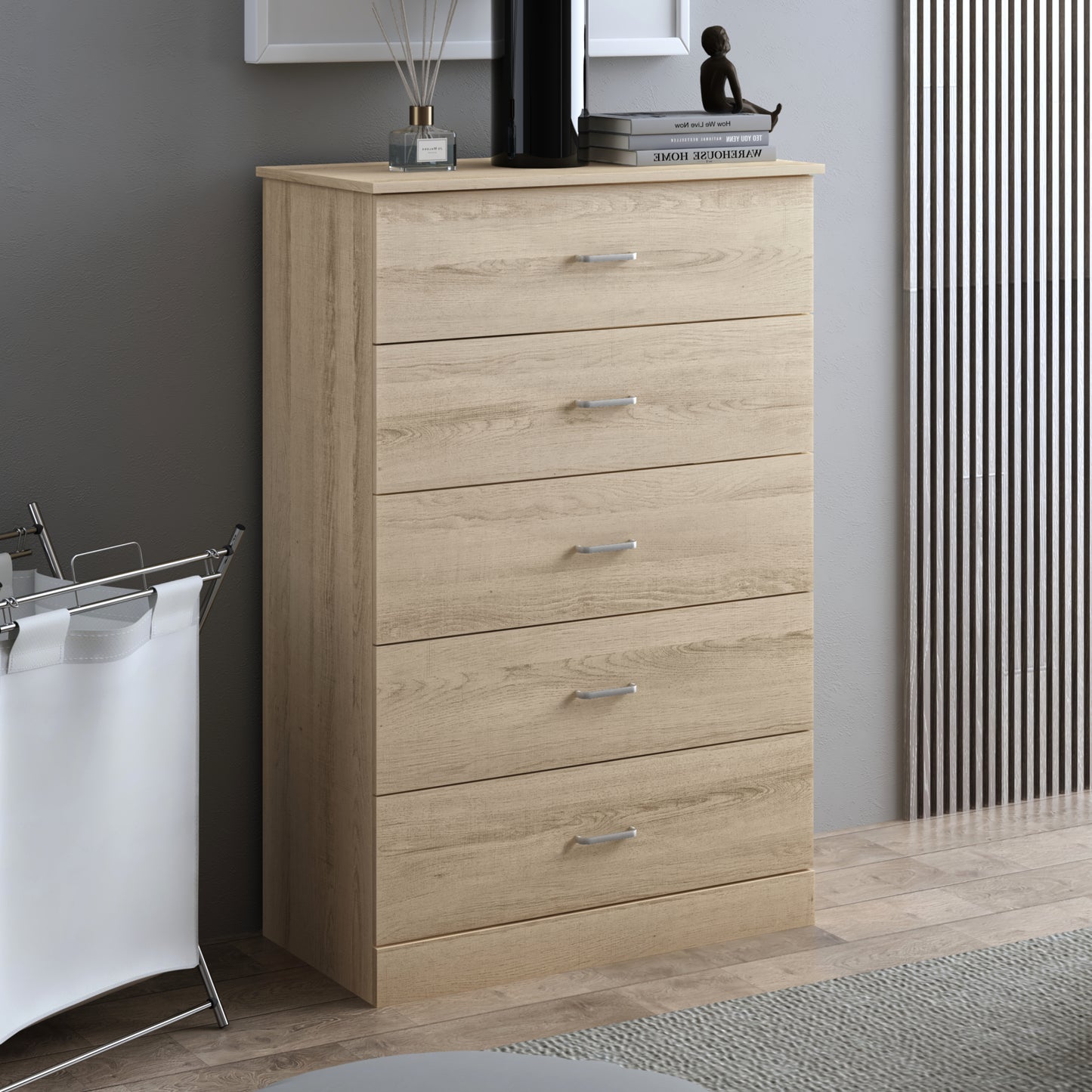 Galano 5-Drawer Dresser with Interlock Safety 31.3" W × 15.6" D × 47.2" H