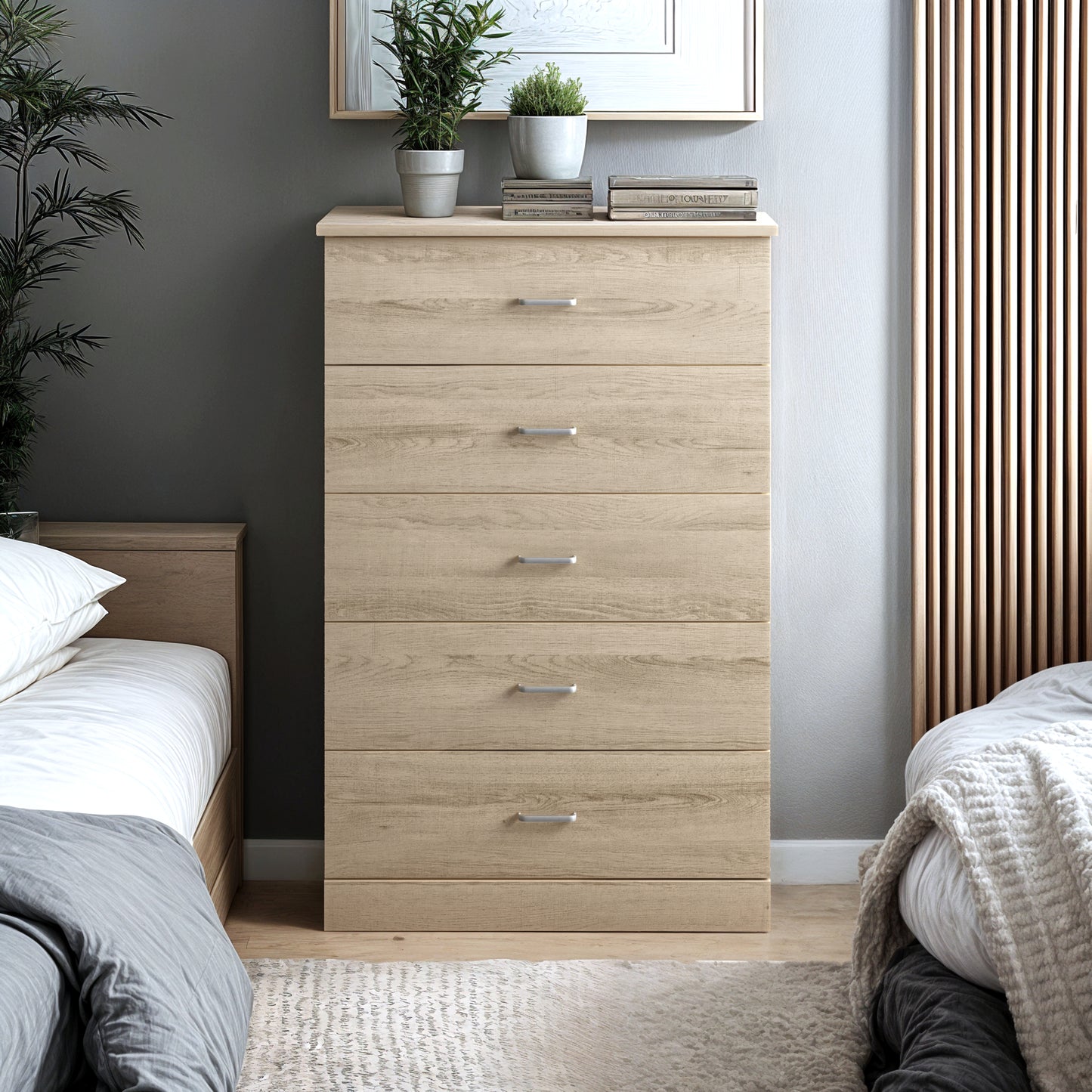 Galano 5-Drawer Dresser with Interlock Safety 31.3" W × 15.6" D × 47.2" H