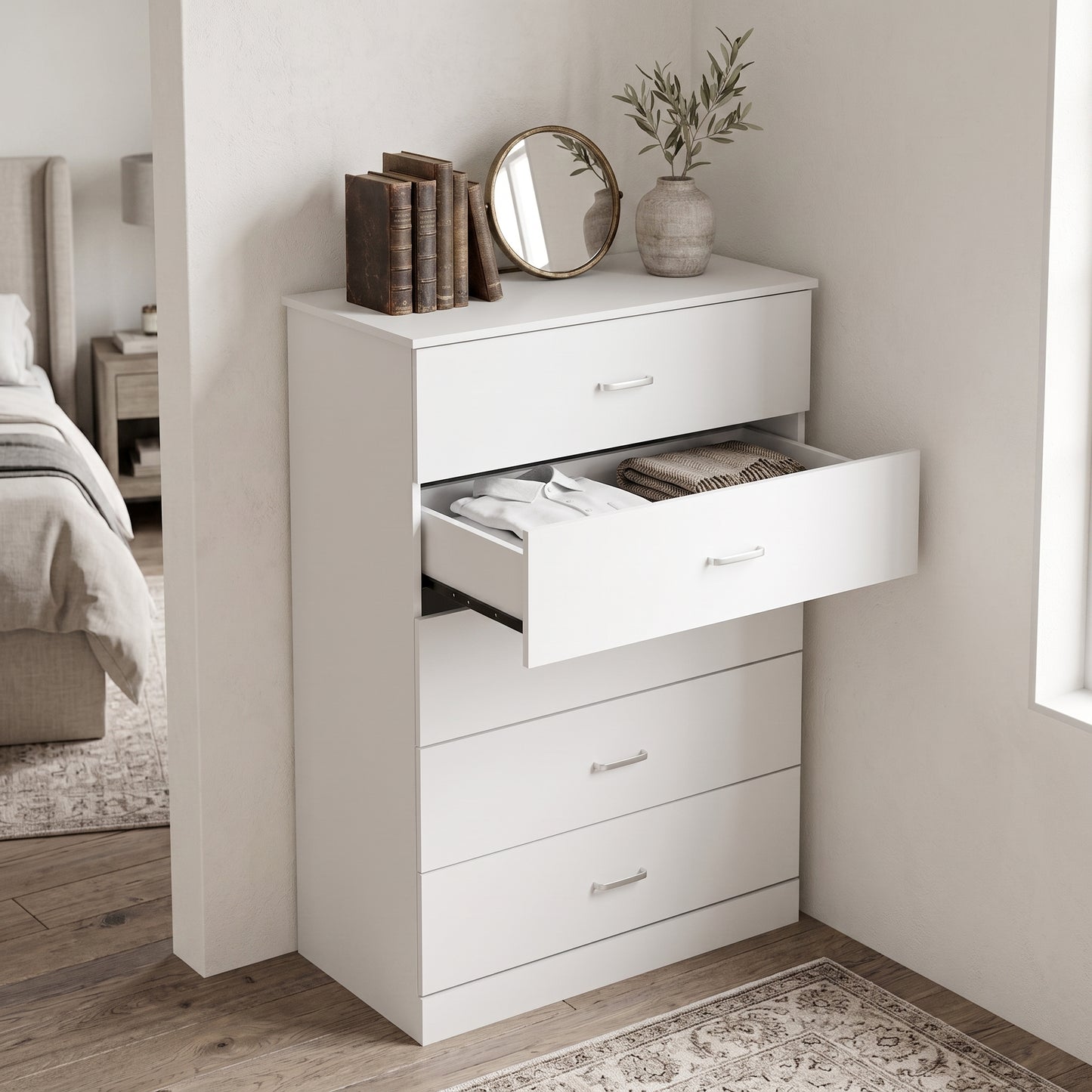 Galano 5-Drawer Tall Dresser with Interlocking Drawers & Anti-Tip Kit, 31.3" W
