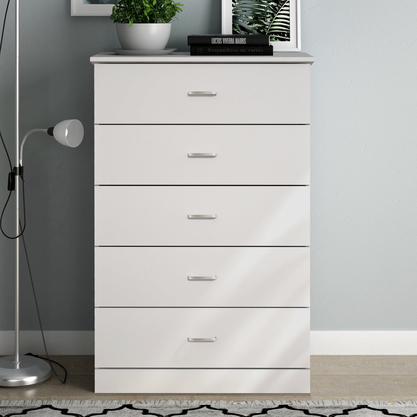 Galano 5-Drawer Dresser with Interlock Safety 31.3" W × 15.6" D × 47.2" H