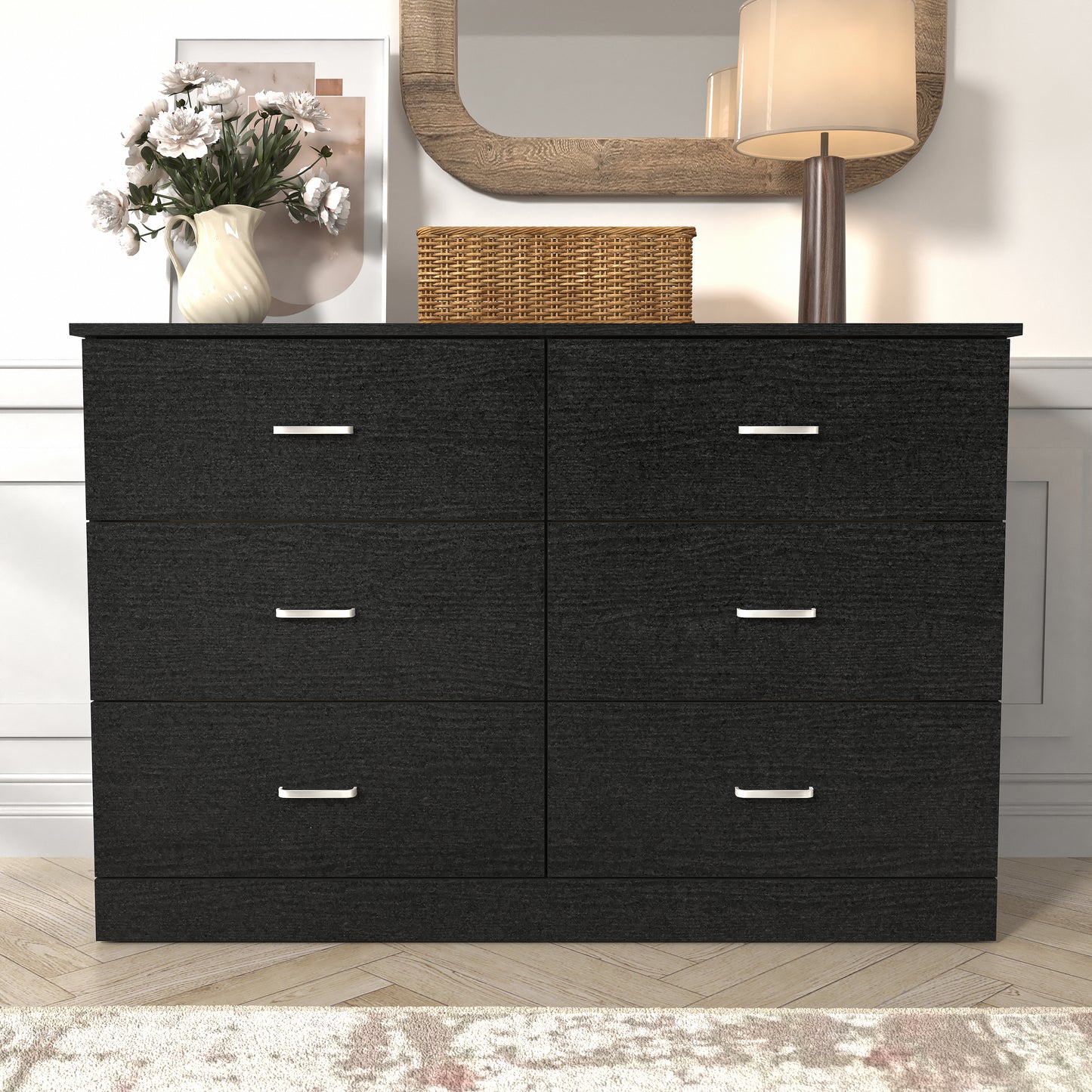 Galano 6-Drawer Double Dresser with Interlock Safety 47.0" W × 15.6" D × 31.7" H