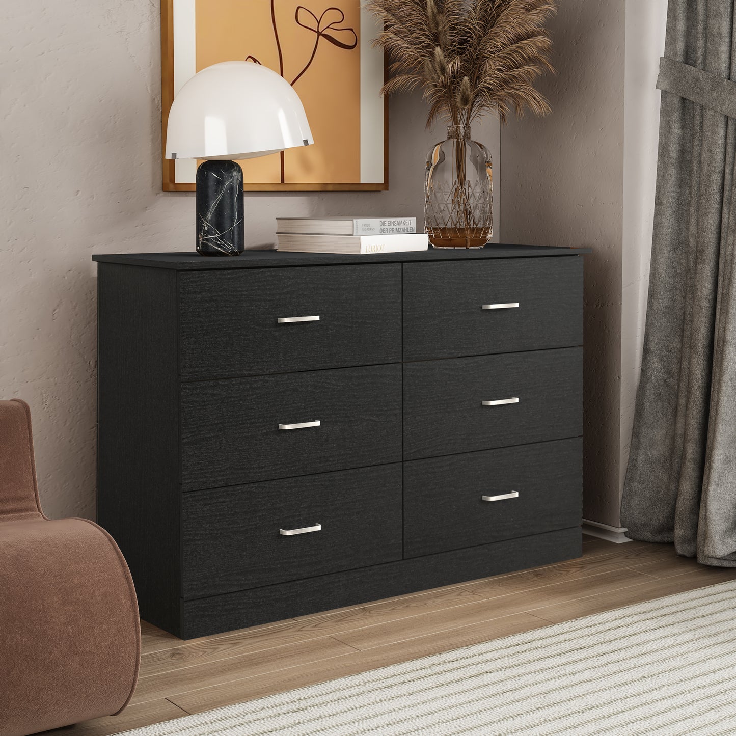Galano 6-Drawer Double Dresser with Interlock Safety 47.0" W × 15.6" D × 31.7" H