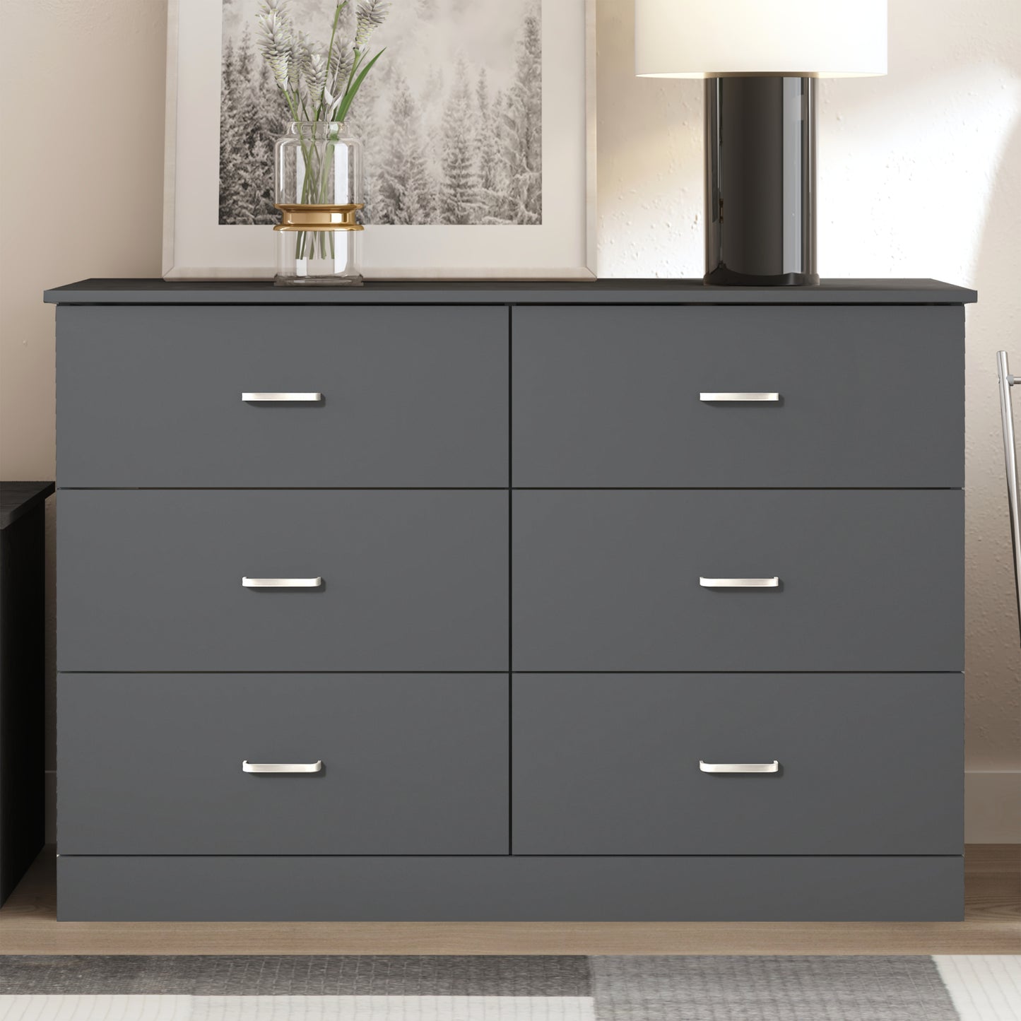 Galano 6-Drawer Double Dresser with Interlock Safety 47.0" W × 15.6" D × 31.7" H