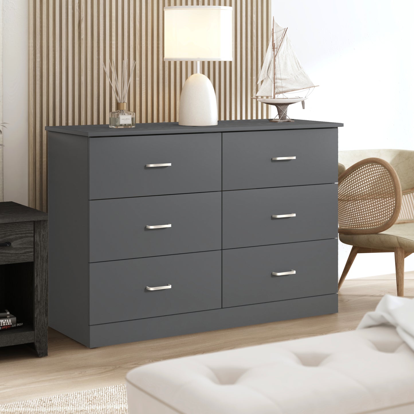 Galano 6-Drawer Double Dresser with Interlock Safety 47.0" W × 15.6" D × 31.7" H
