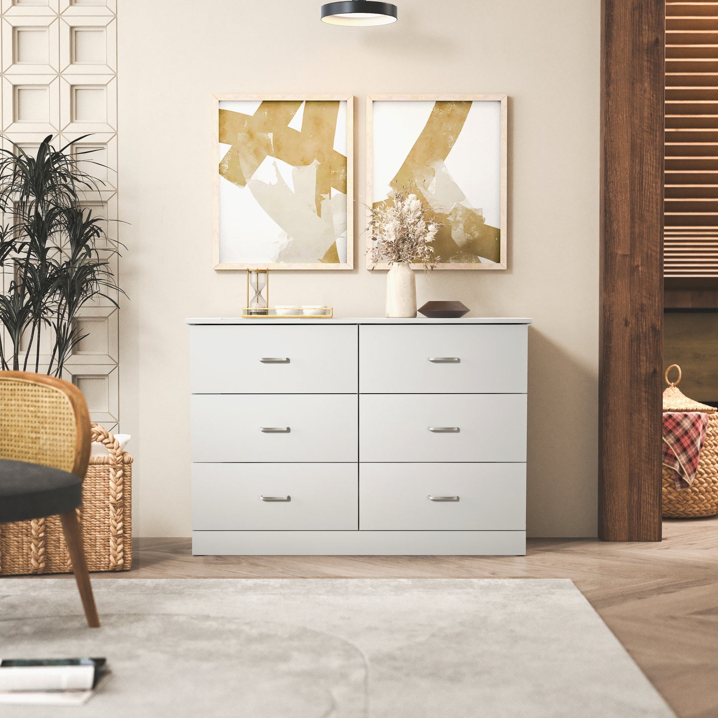 Galano 6-Drawer Double Dresser with Interlock Safety 47.0" W × 15.6" D × 31.7" H