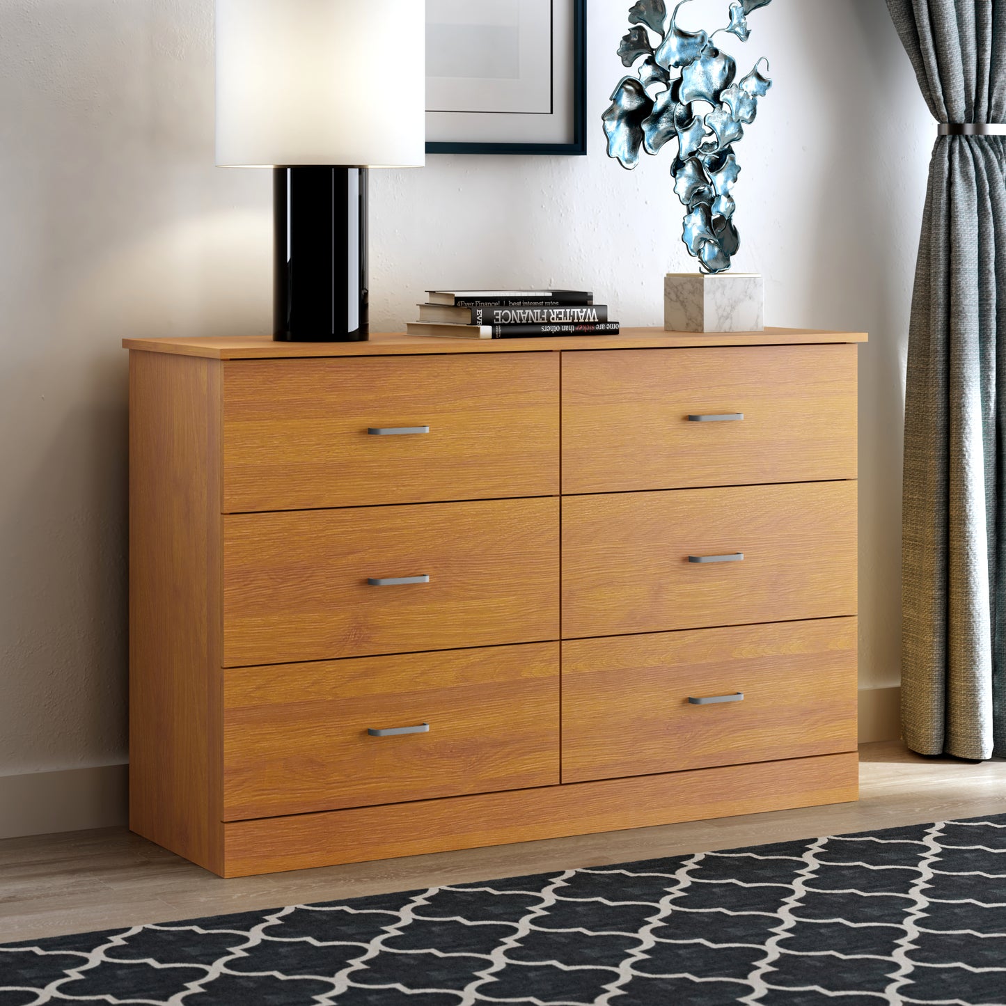 Galano 6-Drawer Double Dresser with Interlock Safety 47.0" W × 15.6" D × 31.7" H
