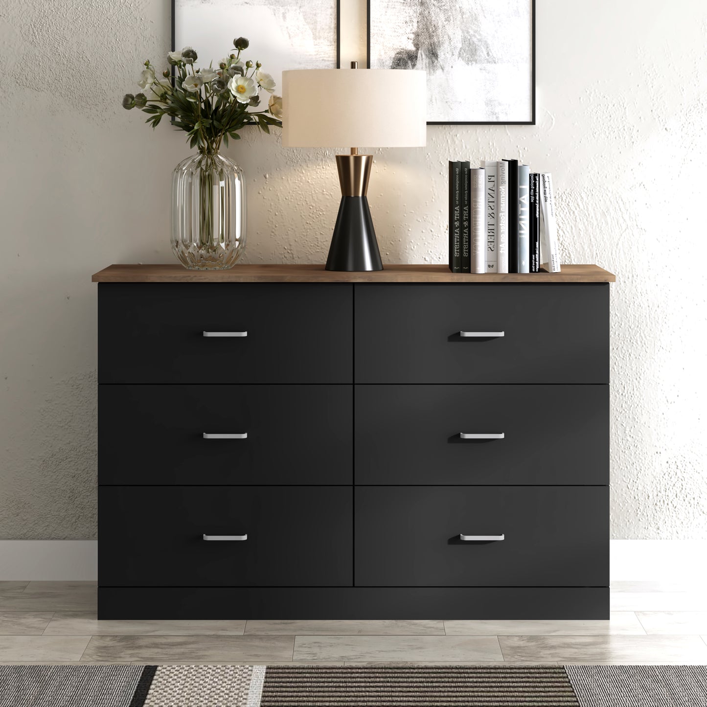 Galano 6-Drawer Double Dresser with Interlock Safety 47.0" W × 15.6" D × 31.7" H