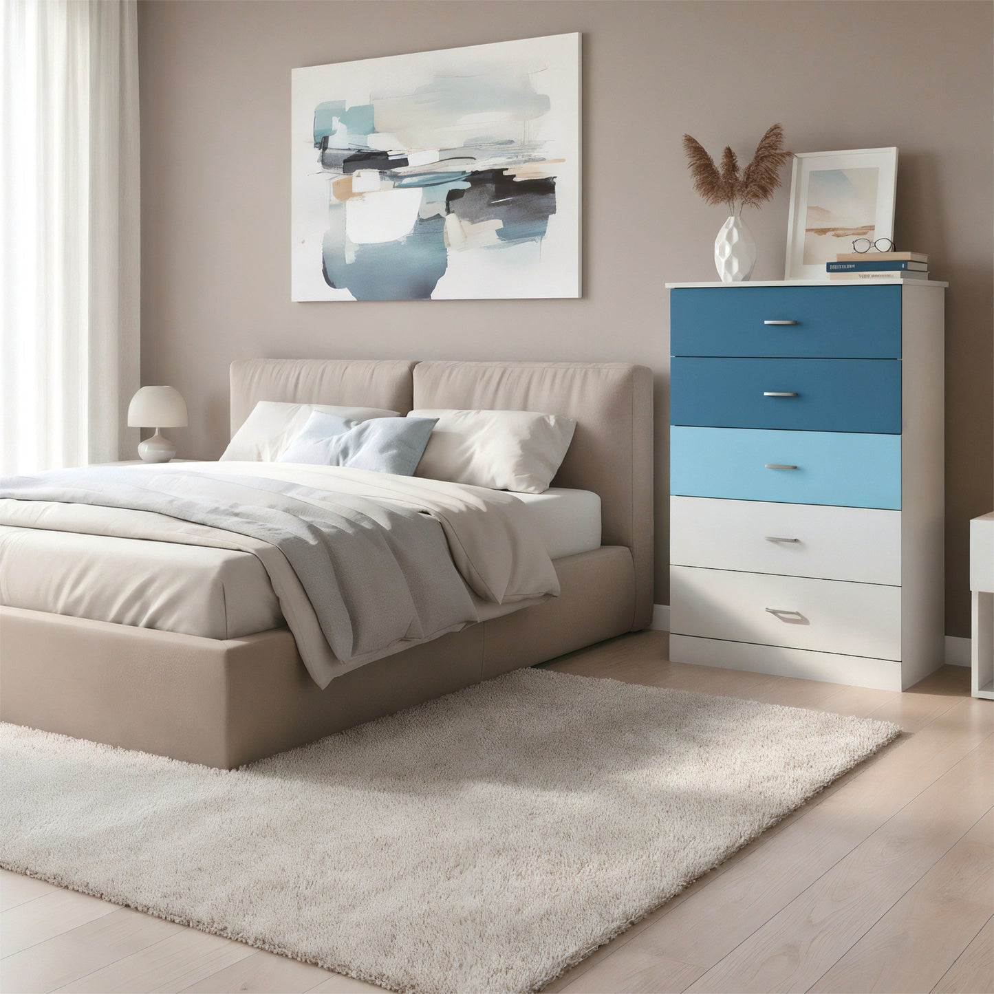 Galano 5-Drawer Dresser with Interlock Safety 31.3" W × 15.6" D × 47.2" H