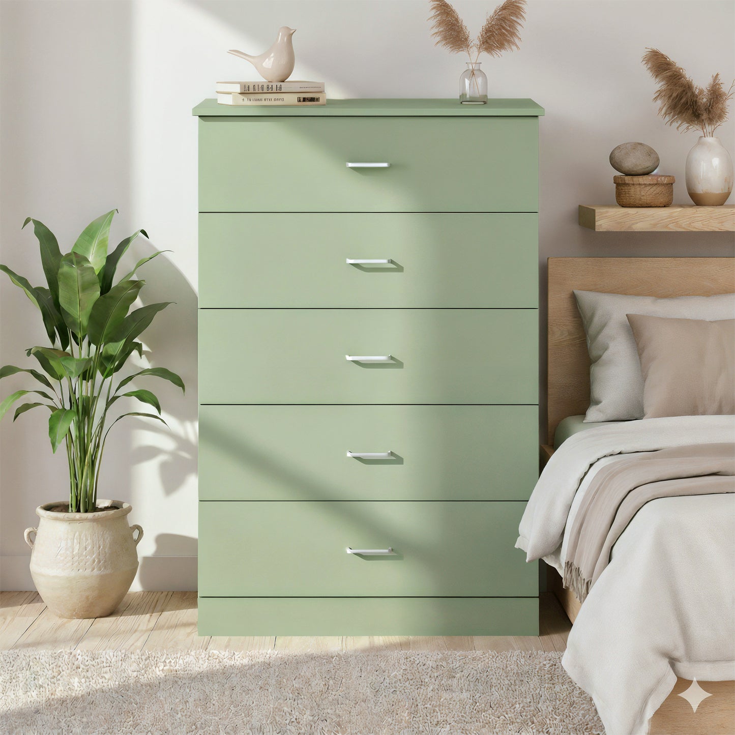 Galano 5-Drawer Dresser with Interlock Safety 31.3" W × 15.6" D × 47.2" H