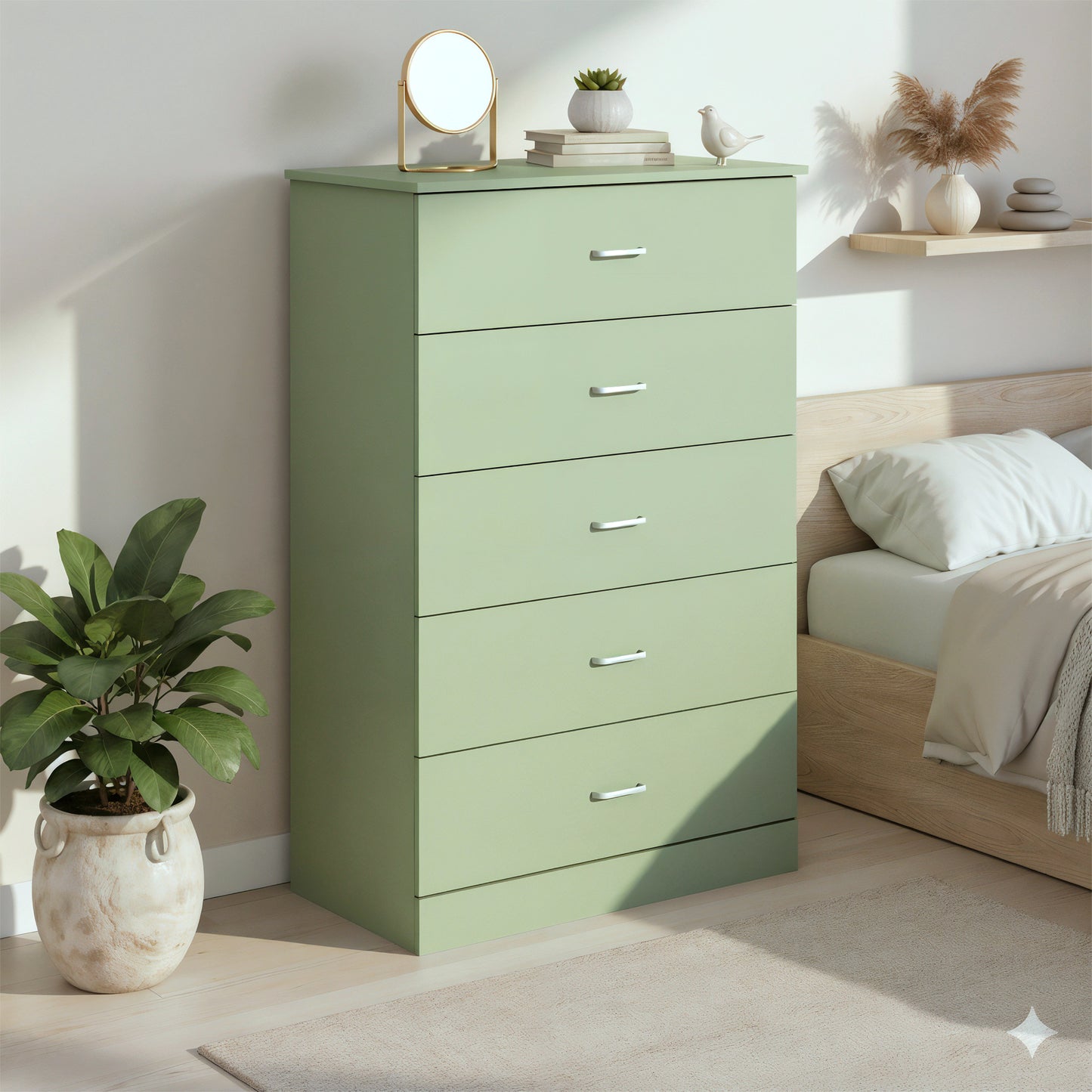 Galano 5-Drawer Dresser with Interlock Safety 31.3" W × 15.6" D × 47.2" H